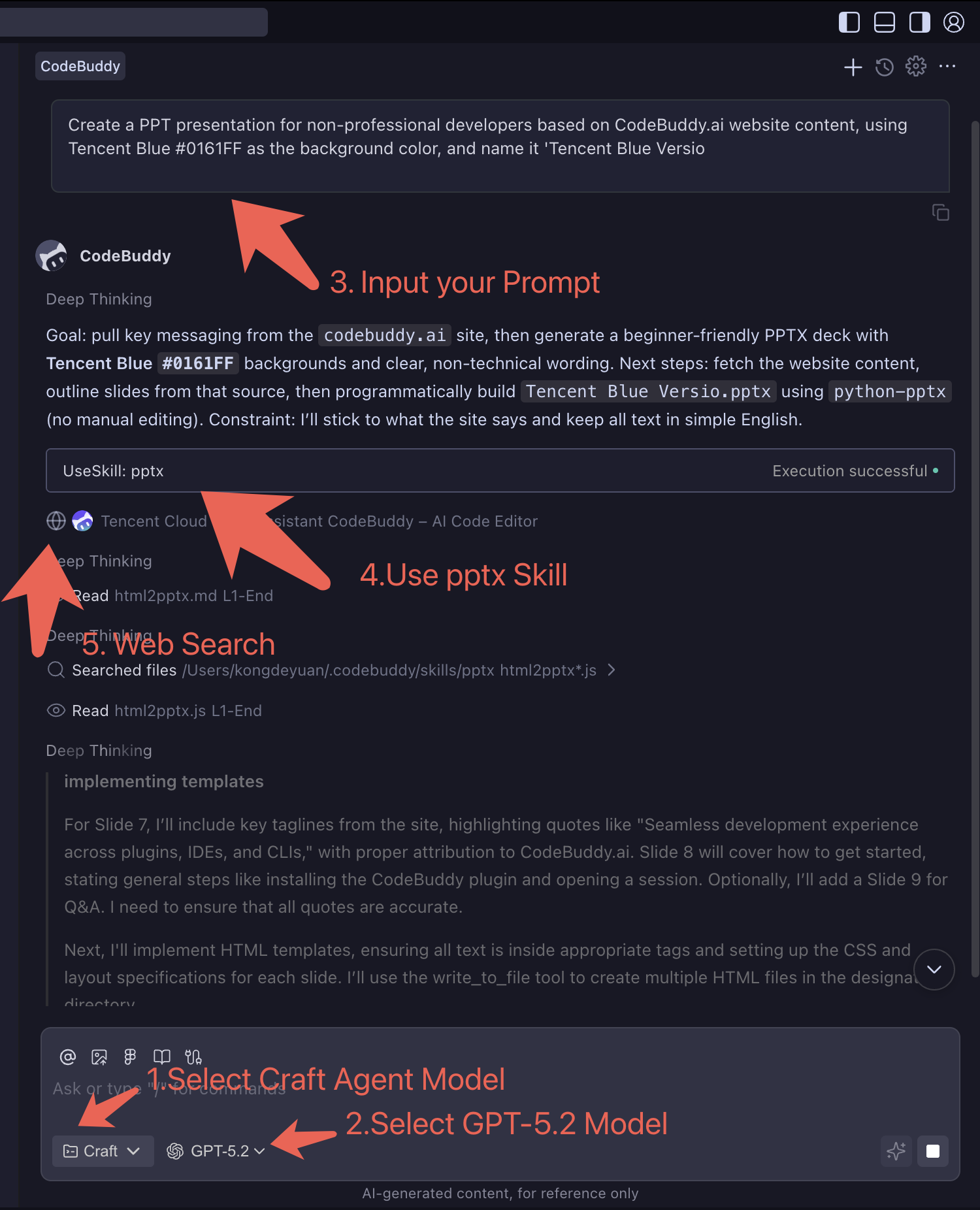 Interact with CodeBuddy Agent
